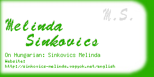melinda sinkovics business card